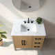 Vanity Art Bathroom Vanity With Sink, Natural Oak, 36", Single Sink, Matte Black