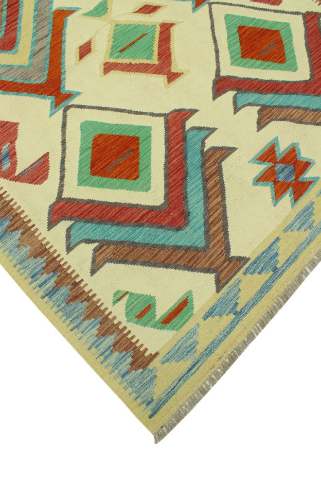 Sangat Kilim Zabia Ivory/Red Rug, 4'11x6'7