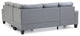Kidd Sectional, Gray Faux Leather
