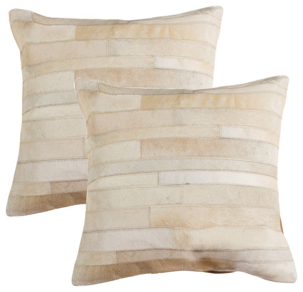 Natural Home Decor Torino Madrid Cowhide Pillow, 2-Piece
