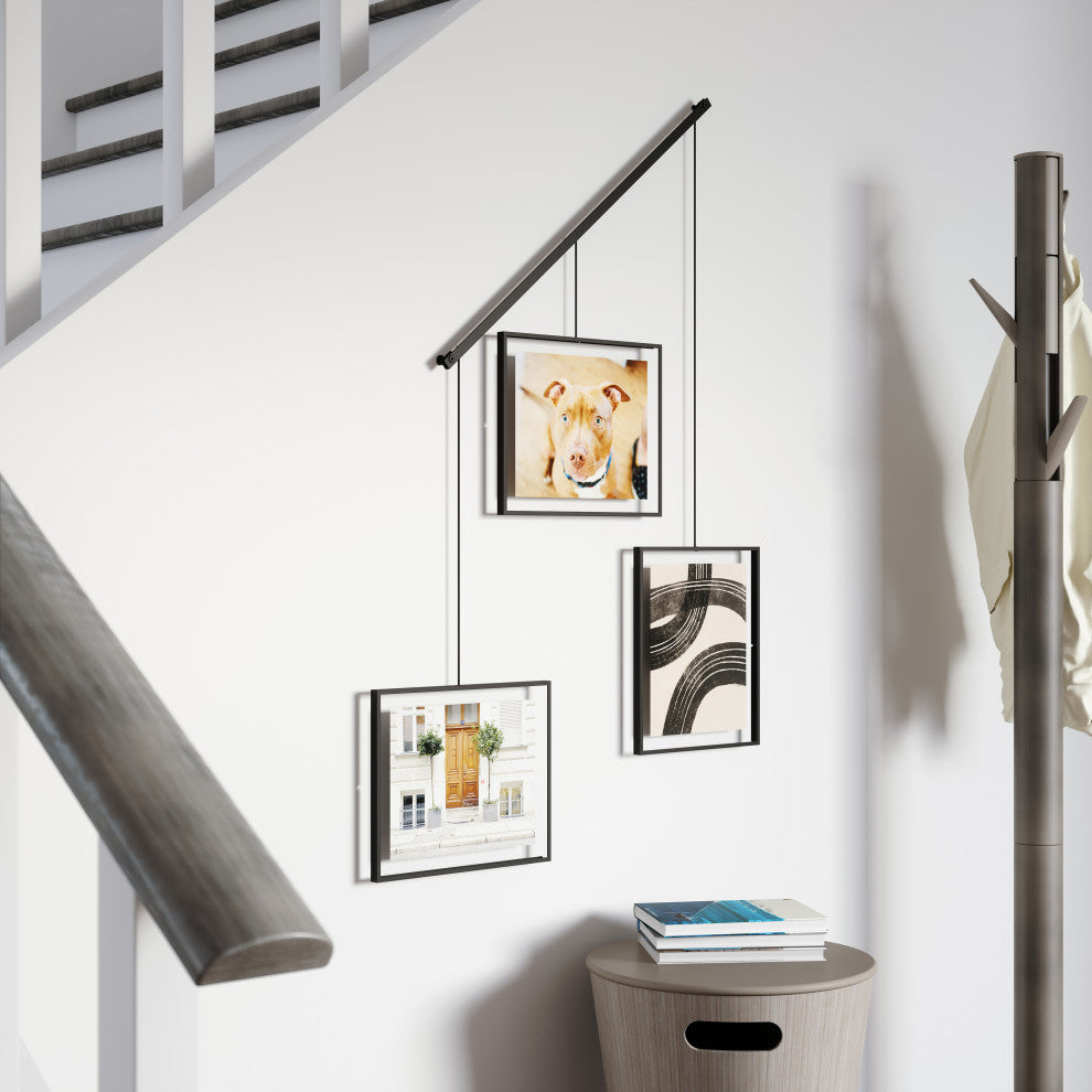 Umbra Exhibit Set of Three 8x10 Picture Frames, Black