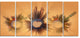 "Miniature Earth Planets With Skyscrapers" Abstract Wall Art, 60"x28", 5-Panels