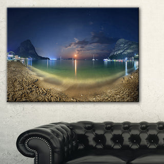 "Beach With Lunar Path" Seashore Photography Canvas Print, 1 Panel, 60"x28"