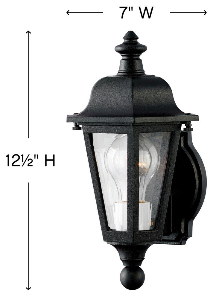 Hinkley Manor House Small Wall Mount Lantern, Black