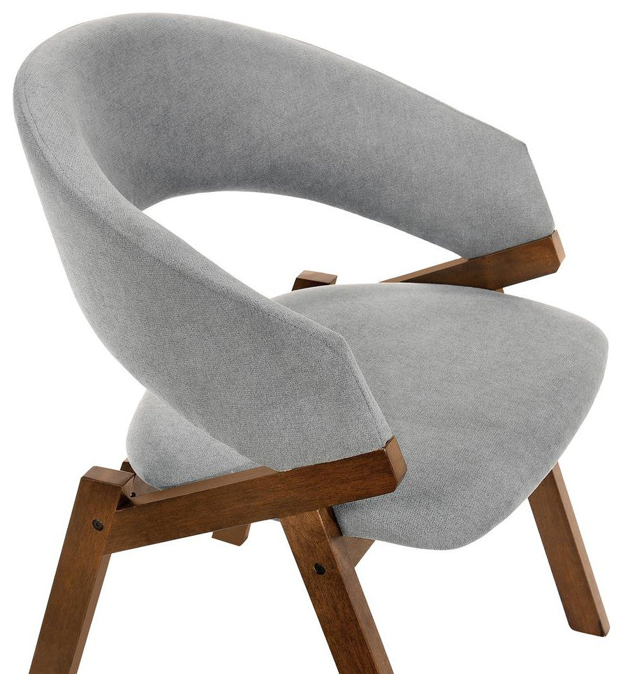 Talulah Gray Fabric and Walnut Veneer Dining Side Chairs - Set of 2
