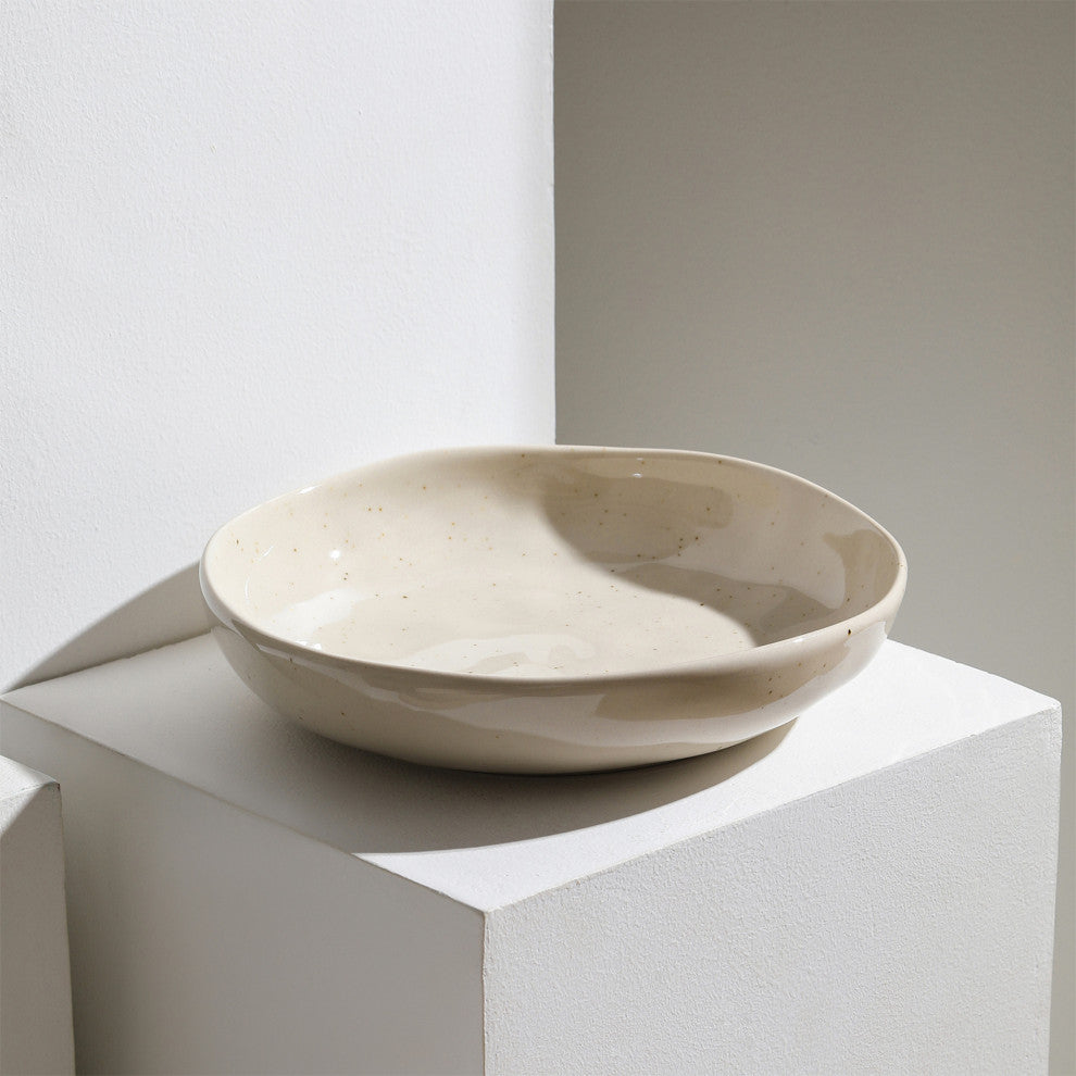 Stone Lain Mirella Stoneware Pasta Bowl Set of 4, Beige