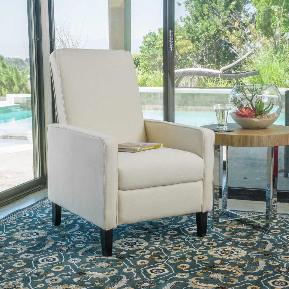 GDF Studio Olirdy Beige Fabric Recliner Chair