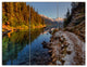 Placid Lake between Mountains, Landscape Triptych Canvas Print, 36x28, 3 Panels