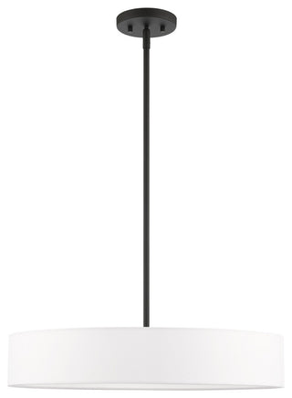 Livex Lighting Venlo 4 Light Black, Brushed Nickel Accents Medium Drum Pendant