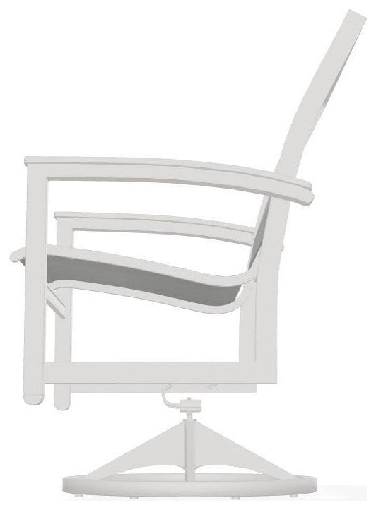 Bazza Sling Outdoor Swivel Rocker, Alloy/Snow