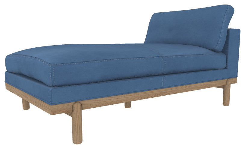 Cantor Leather Chaise, Finish: Dove, Leather: Indigo Mist