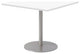 36" Square Pedestal Table - Designer White Top - Silver Base