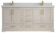 Boston 72" Double Sink Bath Vanity in Fine Grain 2" Carrara Quartz