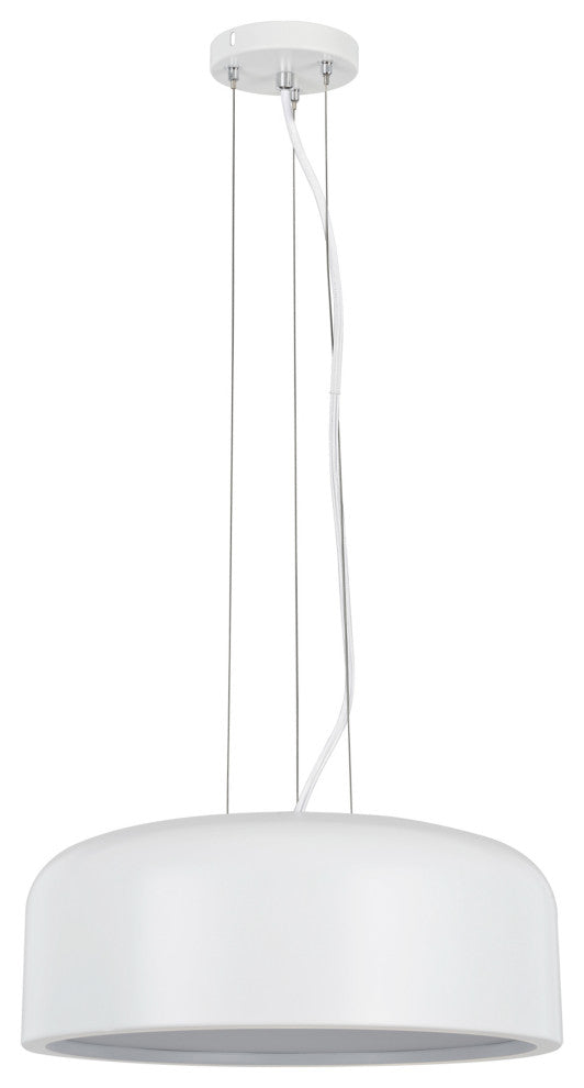 61066-2 Adjustable LED 1-Light Hanging Mini Pendant Ceiling Light, White