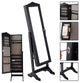 Costway Lockable Mirrored Jewelry Cabinet Mirror Organizer Storage Box w/ Stand