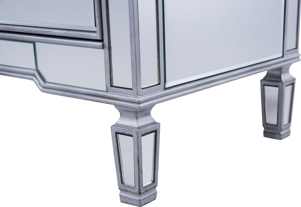 Elegant Contempo 6 Drawers Cabinet In Hand Rubbed Antique Silver, MF6-1036S