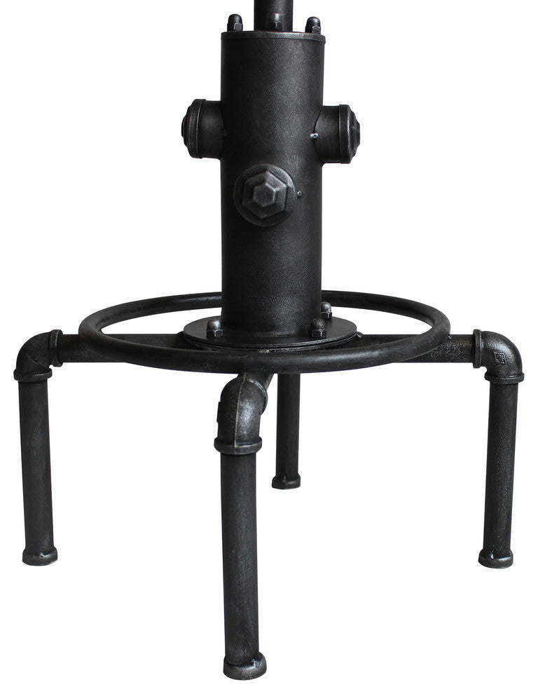 Lewis Industrial Backless Adjustable Barstool, Silver Brushed Gray