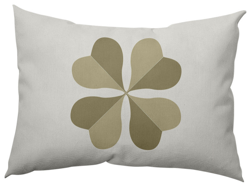 Lucky Clover St. Patrick's Day Indoor/Outdoor Pillow, Sustainable Green, 14x20"