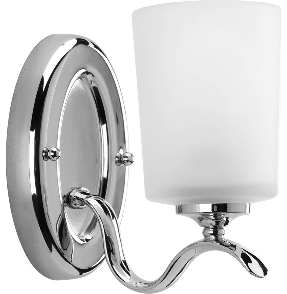 Progress Lighting Inspire 1-Light Bath Light With Etched Glass, Chrome