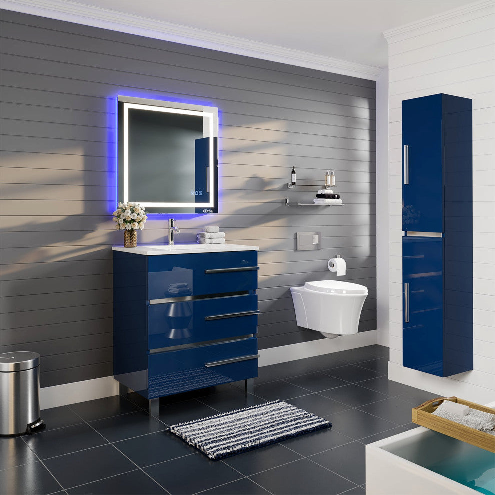 Eviva Olivia 24" Marino Blue Free Standing Bathroom Vanity