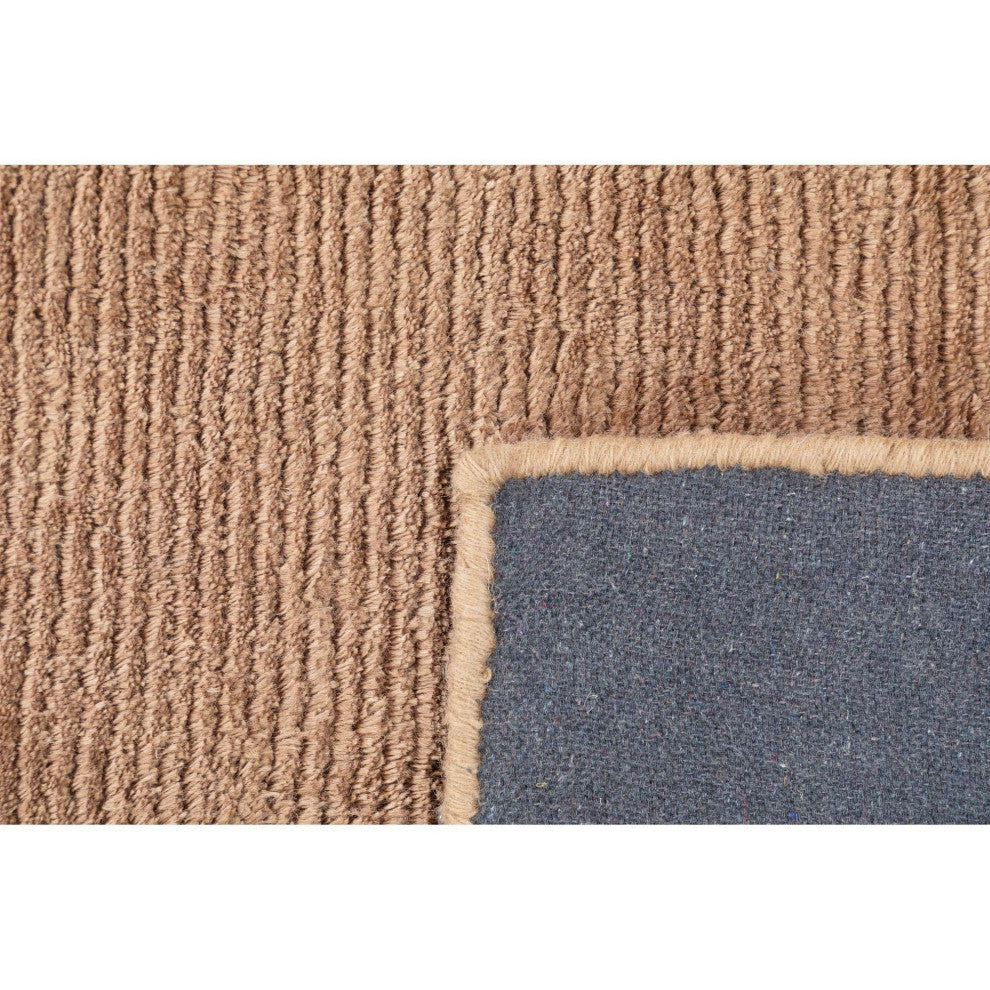 Hue Solid Area Rug, Brown, 2'6"x8'