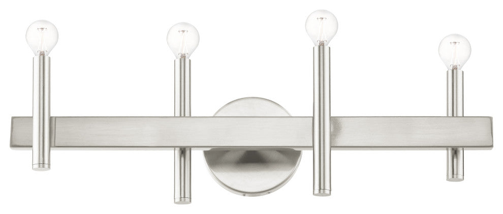 Livex Lighting Denmark 4 Light Brushed Nickel Vanity Sconce