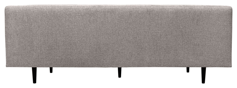 Annabelle 80" Gray Fabric Sofa with Black Wood Legs