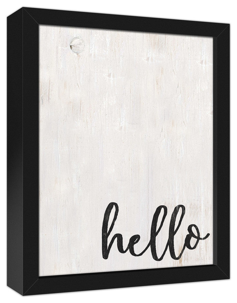 Hello 11x14 Black Framed Canvas