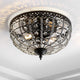 Anita 12" Low-Ceiling Metal and Acrylic LED Flush Mount, Black and Clear