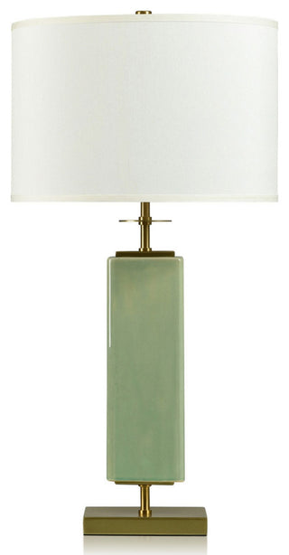 Dann Foley Table Lamp Melon Green Crackled And Glazed Finish White Shade