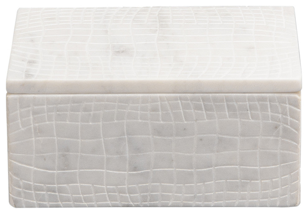 White Marble Box, Lid, Large
