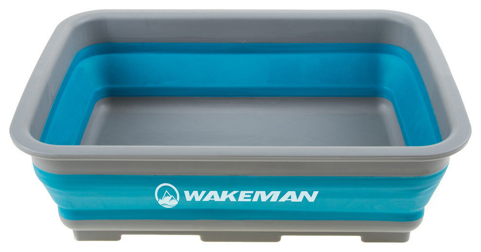 Wakeman 10L Collapsible Portable Camping Wash Basin, Blue