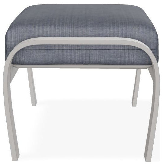 Belle Isle Cushion Outdoor Ottoman, Proven Denim/Warm Gray