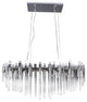 Chrome Metal Frame Chandelier With Clear Crystal Rods