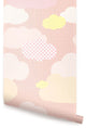 Clouds Peel and Stick Vinyl Wallpaper , Pink, 24"w X 60"h