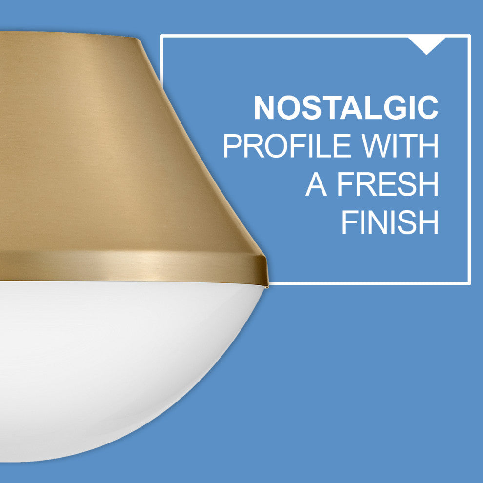 Lark Haddie 11" Flush Mount Ceiling Light, Lacquered Brass