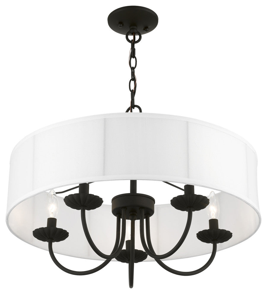 Livex Lighting 5 Light Black Pendant Chandelier