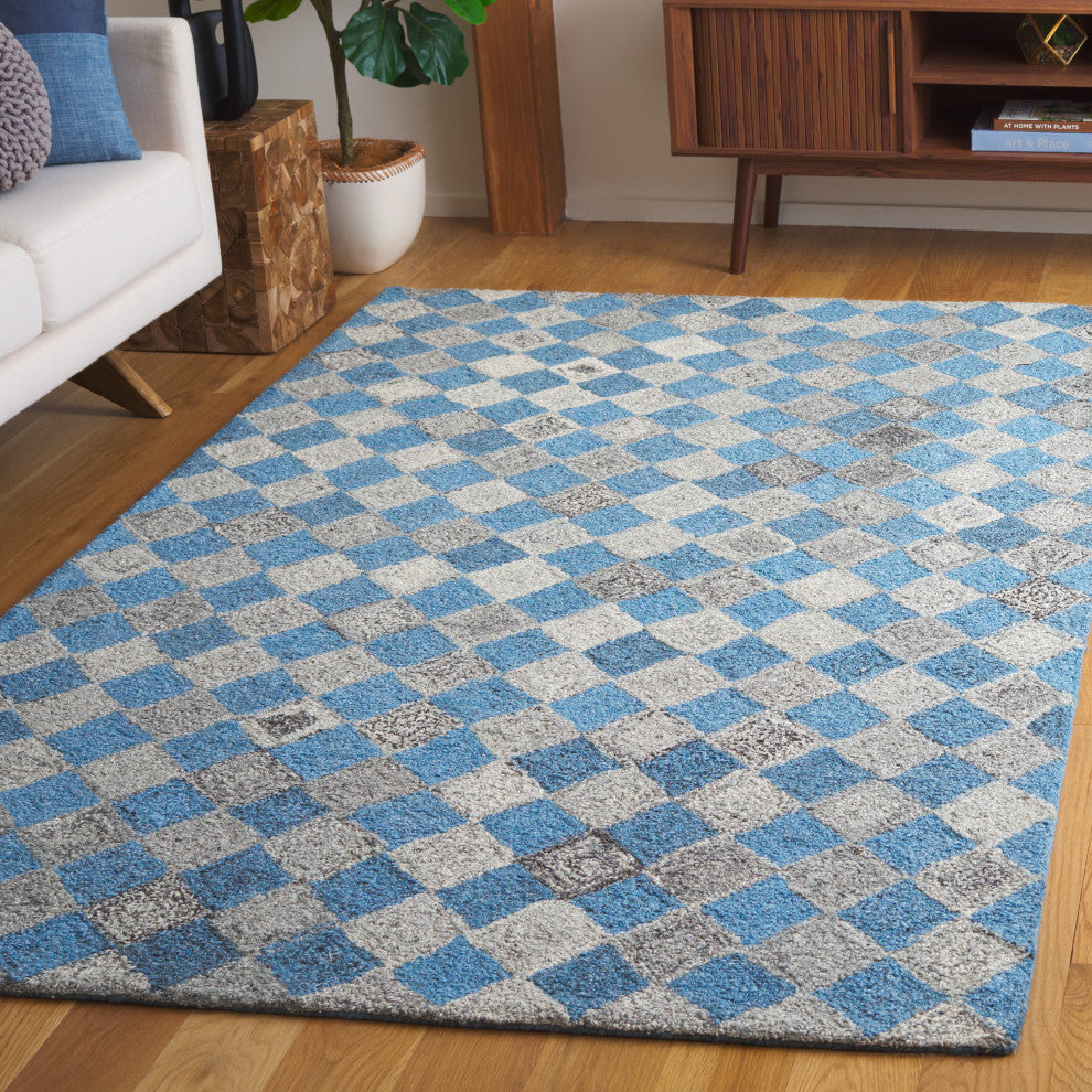 Safavieh Couture Abstract Collection, ABT626 Rug, Grey/Blue, 3'x5'