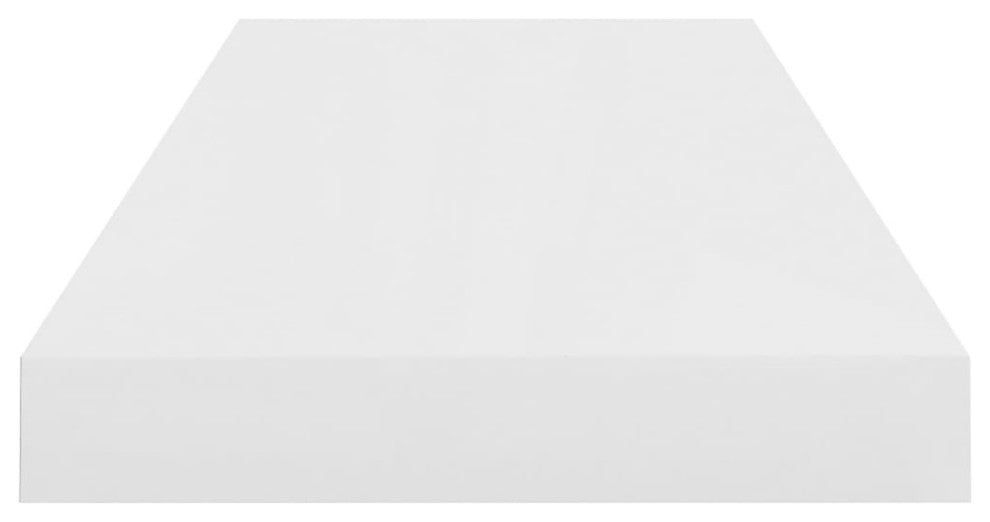 vidaXL Floating Wall Shelves 2-Piece High Gloss White 23.6"x9.3"x1.5" MDF