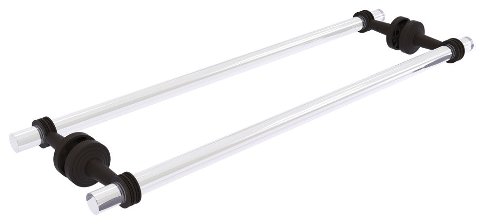 Pacific Beach 24" Dotted Back to Back Shower Door Towel Bar, Oil Rubbed Bronze