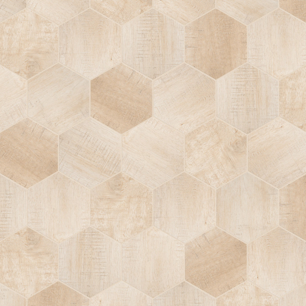 Sawnwood Hex Beige Porcelain Floor and Wall Tile