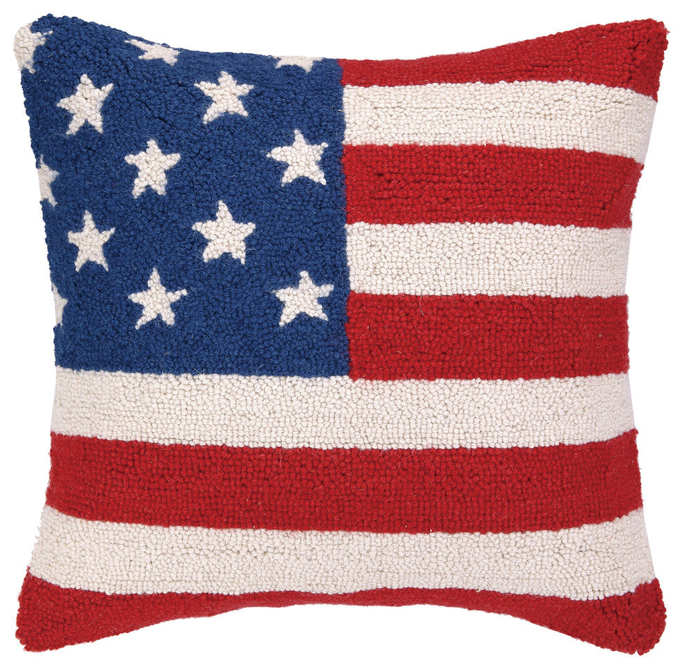 Usa American Flag Red White And Blue Hook Pillow