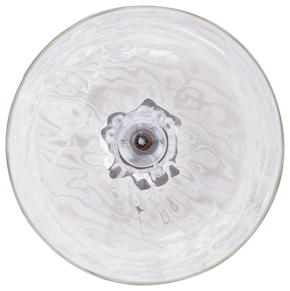 Farmhouse 1-Light Textured Glass Nickel Pendant Light