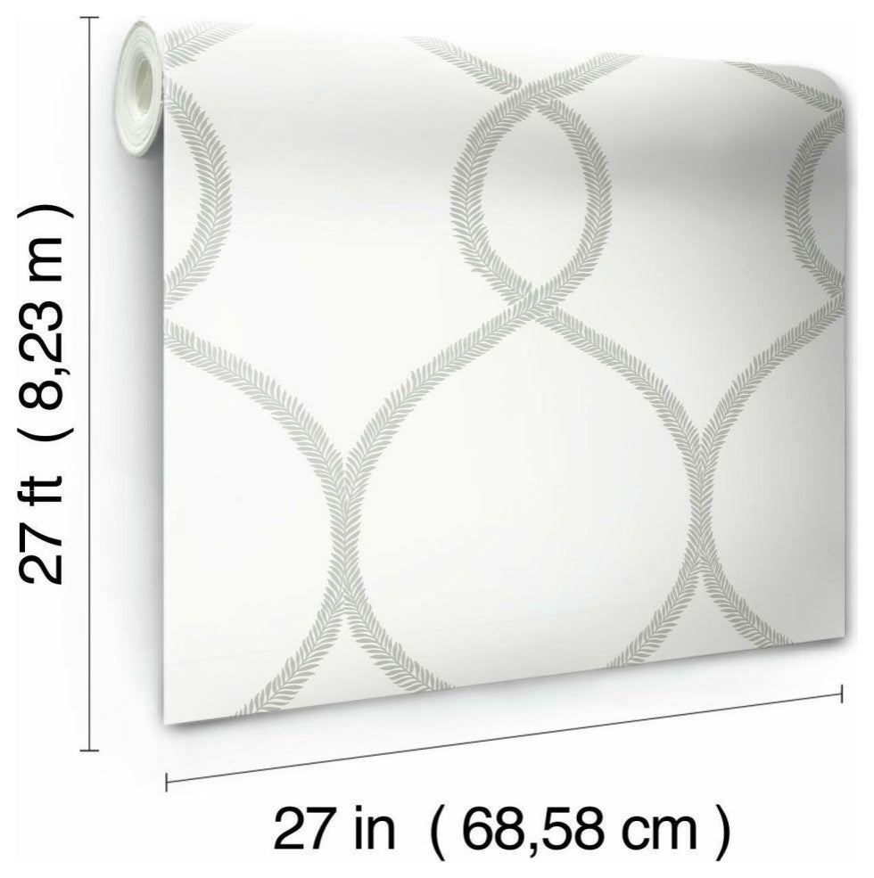 Laurel Leaf Ogee Wallpaper