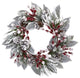 24" Snowy Magnolia Berry Artificial Wreath