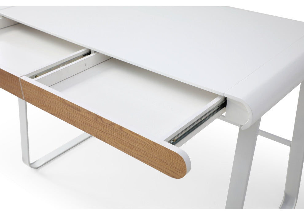 Loft Lyfe Nila Desk, 2 Storage Drawers, White 43.3Lx21.6Wx30H