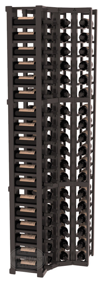 4 Column Wine Cellar Corner Kit, Pine, Black/Satin