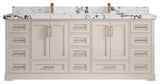 Boston 84" Double Sink Bath Vanity in Fine Grain 2" Viola Night