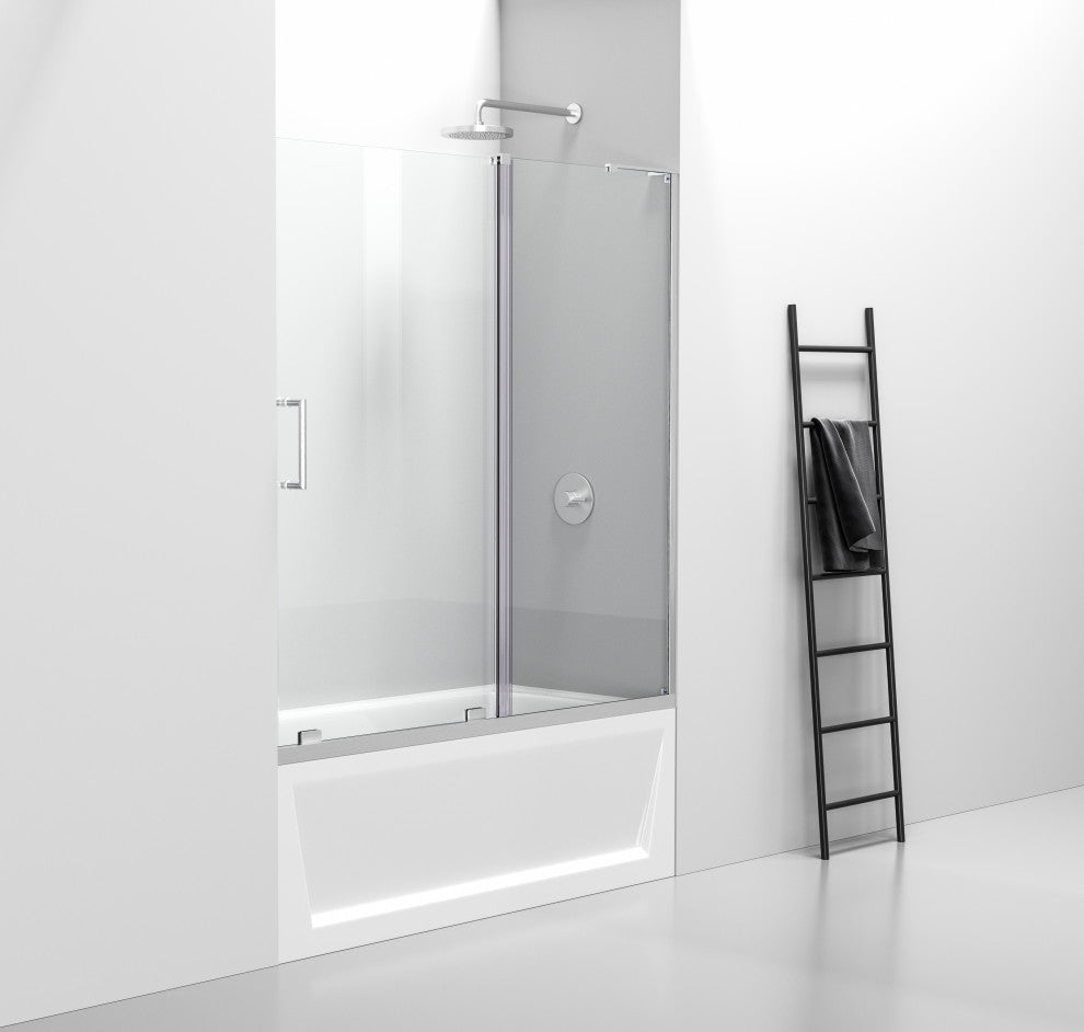 Home Living 60X60 Frameless Sliding Tub Door, Brushed Nickel