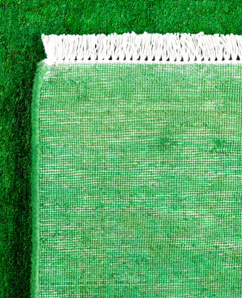 Overdyed One-of-a-Kind Hand-Knotted Area Rug Green, 3' 3" x 5' 3"